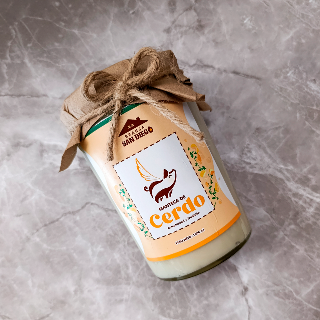 Manteca de cerdo frasco de 1 litro